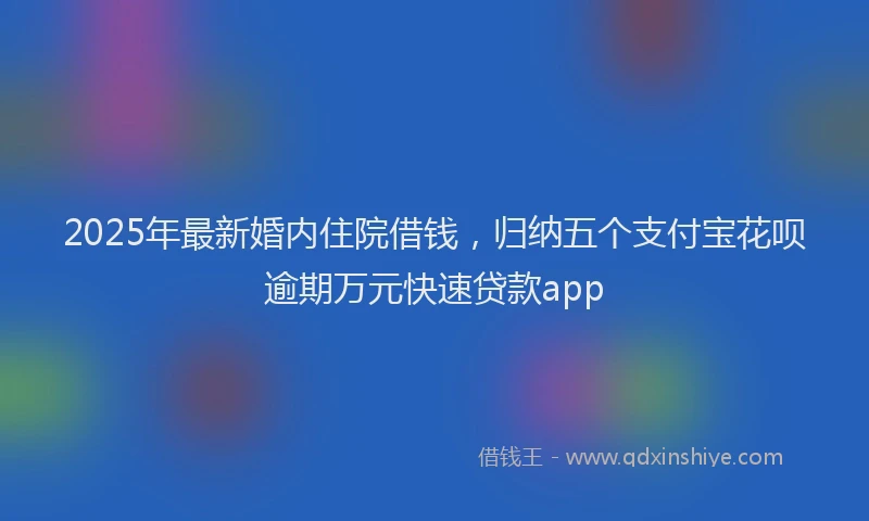 2025年最新婚内住院借钱，归纳五个支付宝花呗逾期万元快速贷款app