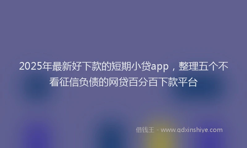 2025年最新好下款的短期小贷app，整理五个不看征信负债的网贷百分百下款平台