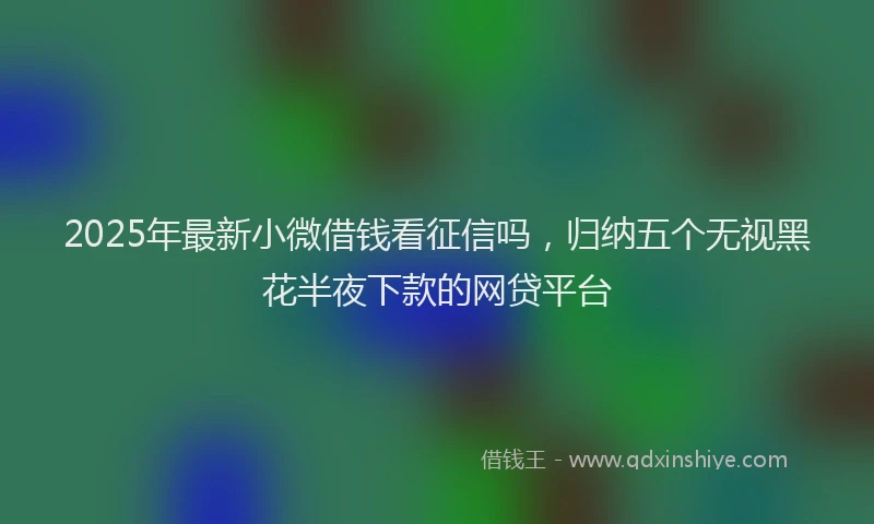 2025年最新小微借钱看征信吗，归纳五个无视黑花半夜下款的网贷平台