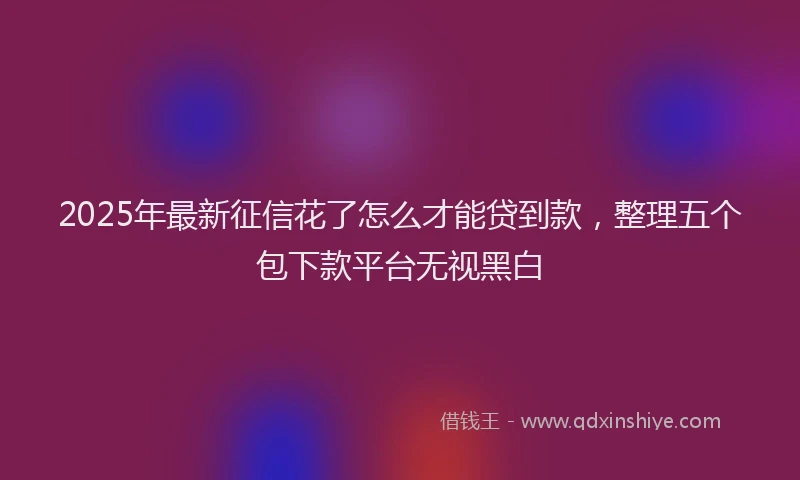 2025年最新征信花了怎么才能贷到款，整理五个包下款平台无视黑白