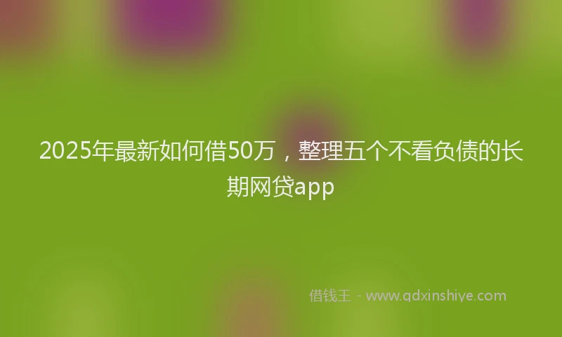 2025年最新如何借50万，整理五个不看负债的长期网贷app