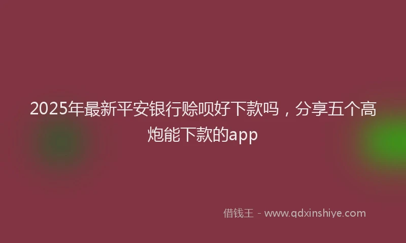 2025年最新平安银行赊呗好下款吗，分享五个高炮能下款的app
