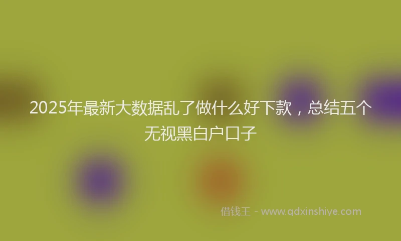 2025年最新大数据乱了做什么好下款，总结五个无视黑白户口子