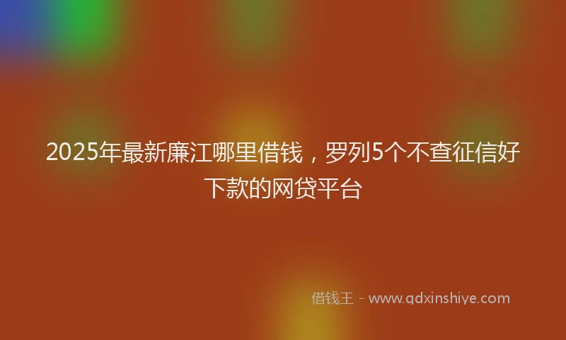 2025年最新廉江哪里借钱，罗列5个不查征信好下款的网贷平台