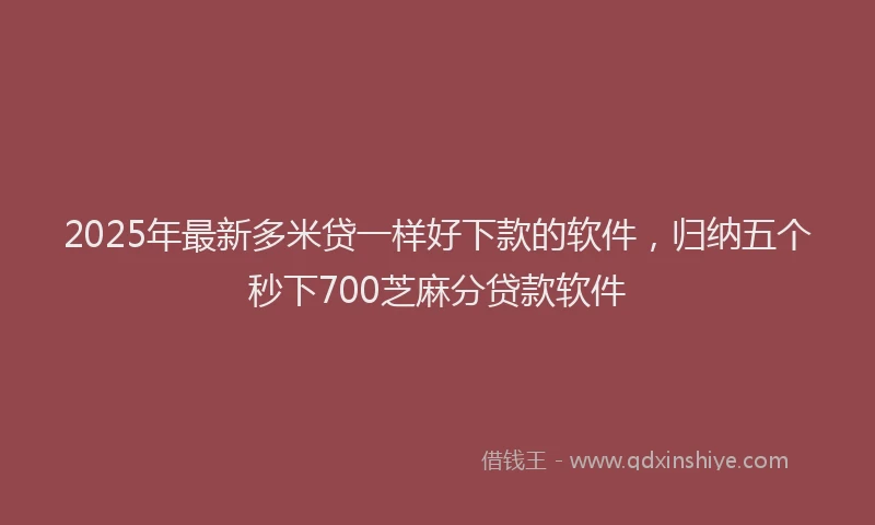 2025年最新多米贷一样好下款的软件，归纳五个秒下700芝麻分贷款软件