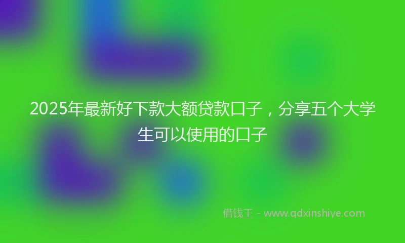 2025年最新好下款大额贷款口子，分享五个大学生可以使用的口子