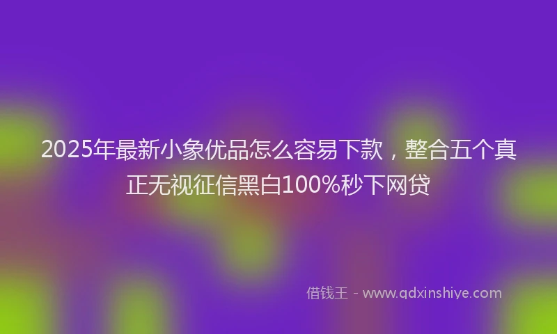 2025年最新小象优品怎么容易下款，整合五个真正无视征信黑白100%秒下网贷
