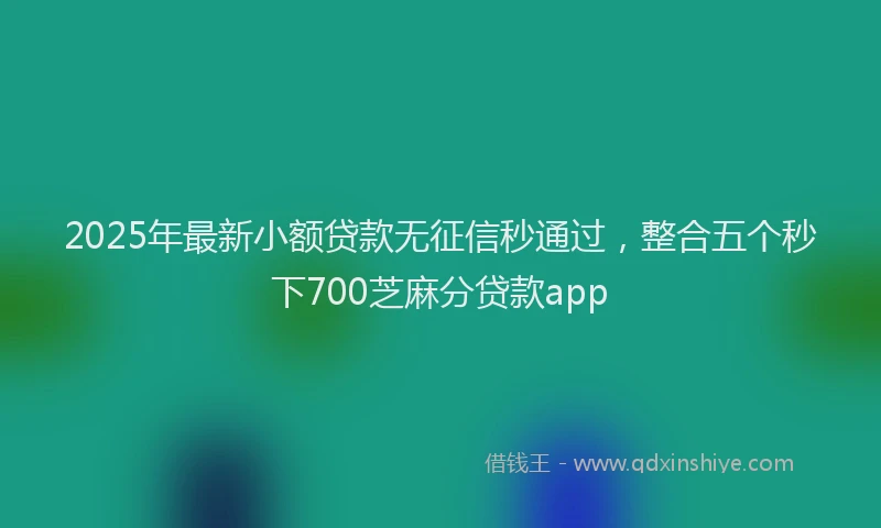2025年最新小额贷款无征信秒通过，整合五个秒下700芝麻分贷款app