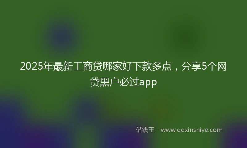 2025年最新工商贷哪家好下款多点，分享5个网贷黑户必过app
