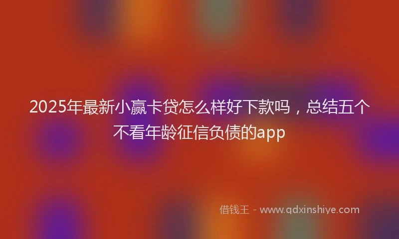 2025年最新小赢卡贷怎么样好下款吗，总结五个不看年龄征信负债的app
