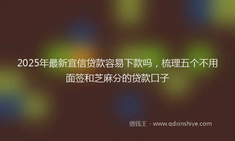 2025年最新宜信贷款容易下款吗，梳理五个不用面签和芝麻分的贷款口子