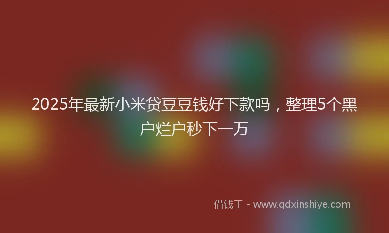 2025年最新小米贷豆豆钱好下款吗，整理5个黑户烂户秒下一万
