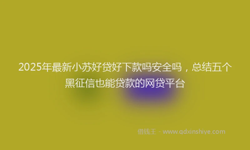 2025年最新小苏好贷好下款吗安全吗，总结五个黑征信也能贷款的网贷平台