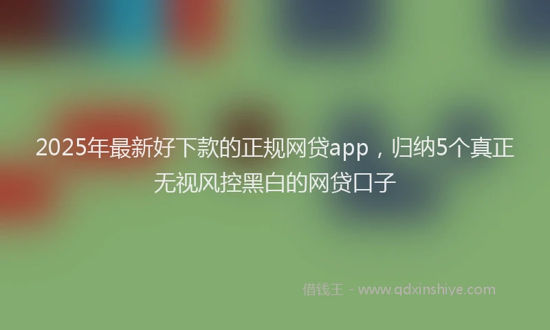 2025年最新好下款的正规网贷app，归纳5个真正无视风控黑白的网贷口子