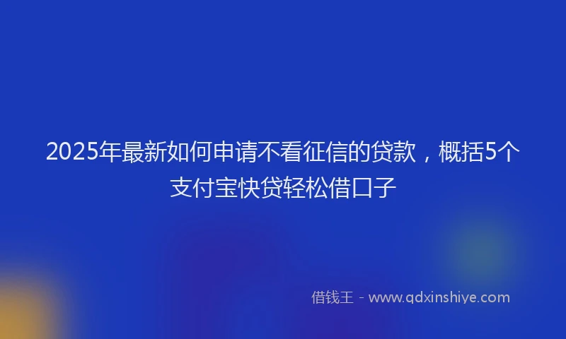 2025年最新如何申请不看征信的贷款，概括5个支付宝快贷轻松借口子