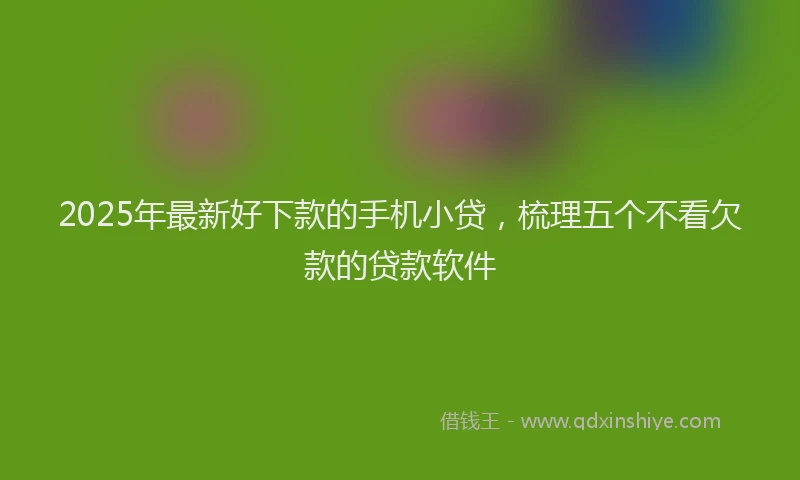 2025年最新好下款的手机小贷，梳理五个不看欠款的贷款软件