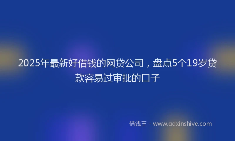 2025年最新好借钱的网贷公司，盘点5个19岁贷款容易过审批的口子