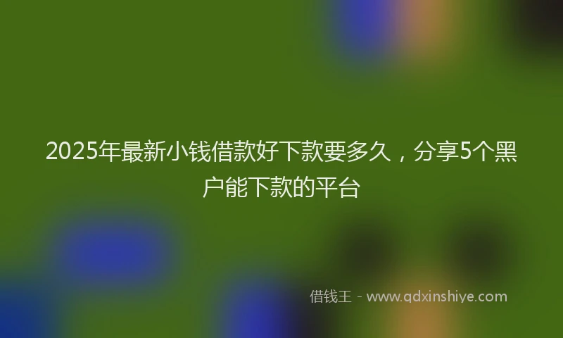 2025年最新小钱借款好下款要多久，分享5个黑户能下款的平台