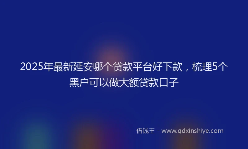 2025年最新延安哪个贷款平台好下款，梳理5个黑户可以做大额贷款口子
