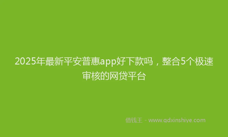 2025年最新平安普惠app好下款吗，整合5个极速审核的网贷平台