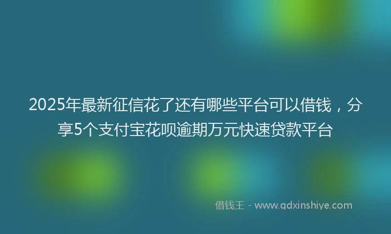 2025年最新征信花了还有哪些平台可以借钱，分享5个支付宝花呗逾期万元快速贷款平台