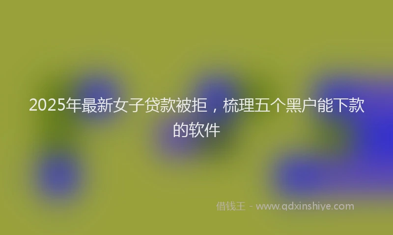 2025年最新女子贷款被拒，梳理五个黑户能下款的软件