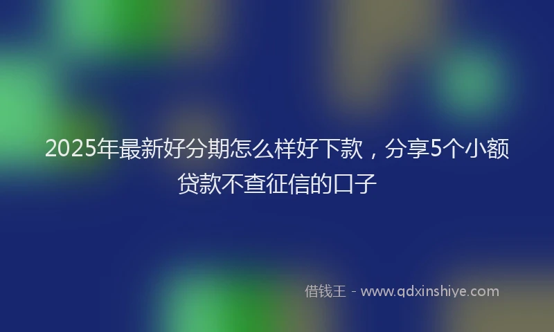 2025年最新好分期怎么样好下款，分享5个小额贷款不查征信的口子