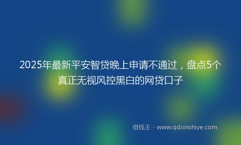 2025年最新平安智贷晚上申请不通过，盘点5个真正无视风控黑白的网贷口子