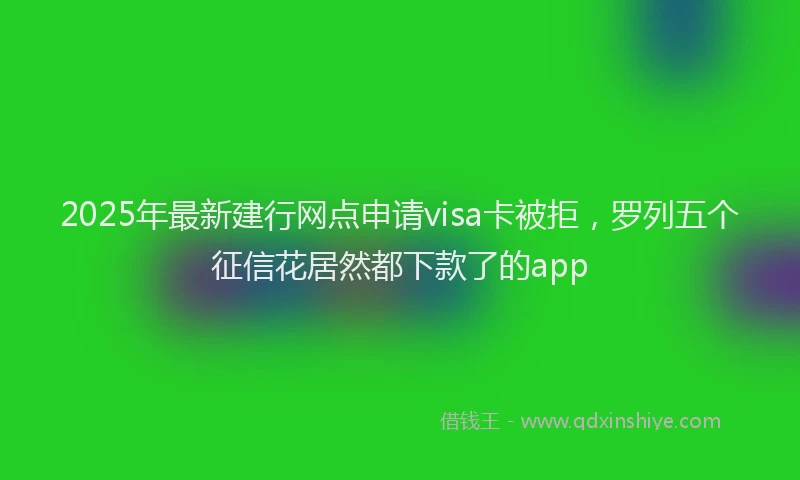2025年最新建行网点申请visa卡被拒，罗列五个征信花居然都下款了的app