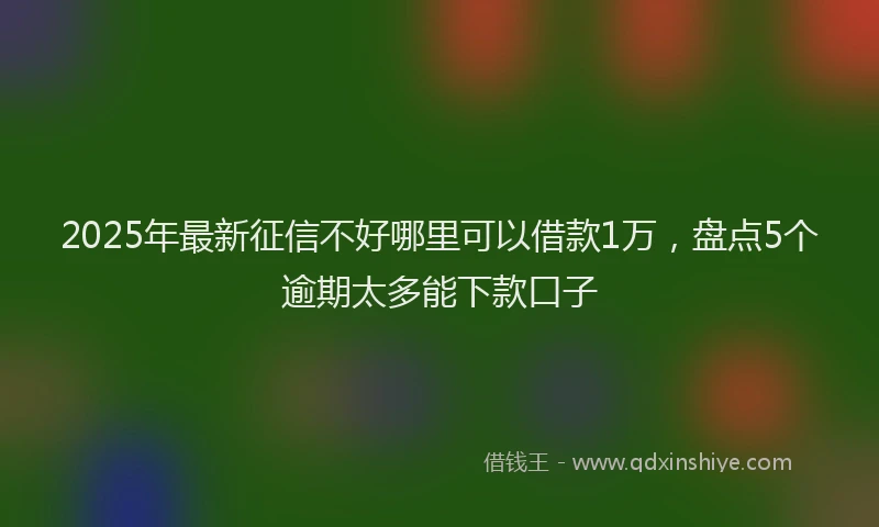2025年最新征信不好哪里可以借款1万，盘点5个逾期太多能下款口子