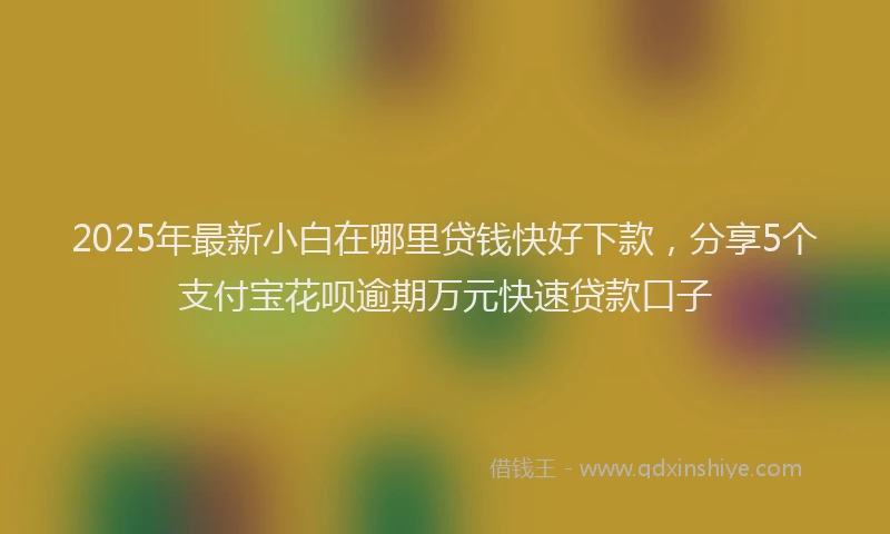 2025年最新小白在哪里贷钱快好下款，分享5个支付宝花呗逾期万元快速贷款口子