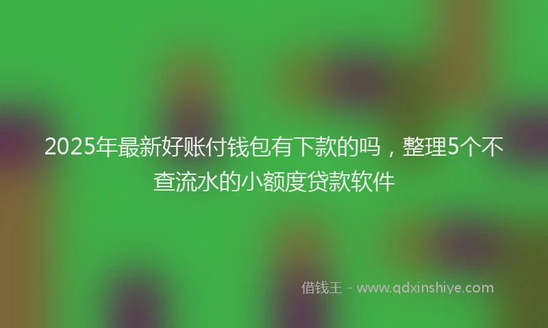 2025年最新好账付钱包有下款的吗，整理5个不查流水的小额度贷款软件