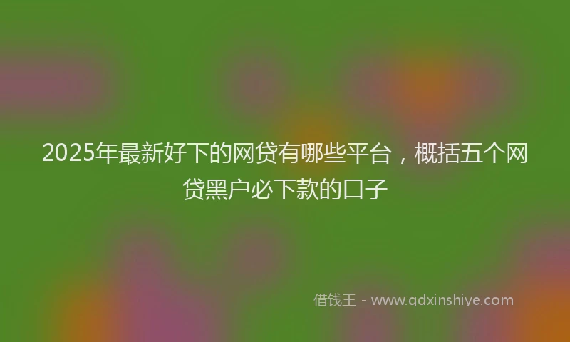 2025年最新好下的网贷有哪些平台，概括五个网贷黑户必下款的口子