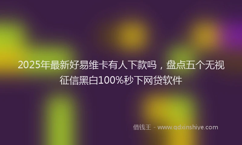2025年最新好易维卡有人下款吗，盘点五个无视征信黑白100%秒下网贷软件