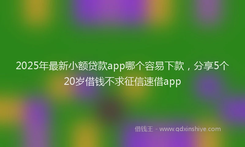 2025年最新小额贷款app哪个容易下款，分享5个20岁借钱不求征信速借app