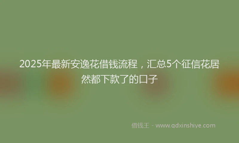 2025年最新安逸花借钱流程，汇总5个征信花居然都下款了的口子