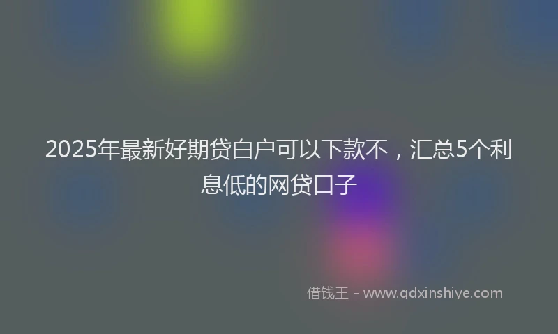 2025年最新好期贷白户可以下款不，汇总5个利息低的网贷口子