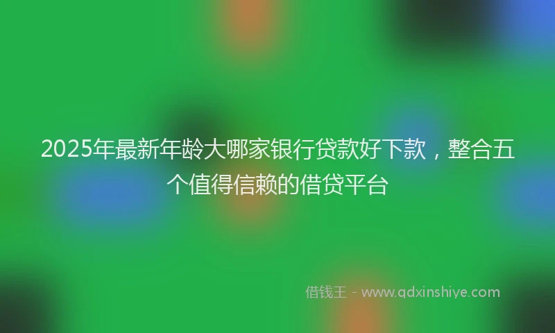 2025年最新年龄大哪家银行贷款好下款，整合五个值得信赖的借贷平台