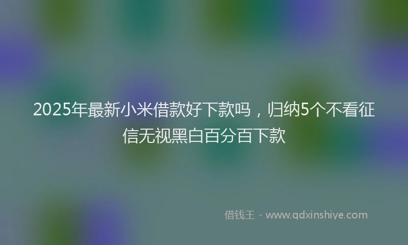 2025年最新小米借款好下款吗，归纳5个不看征信无视黑白百分百下款