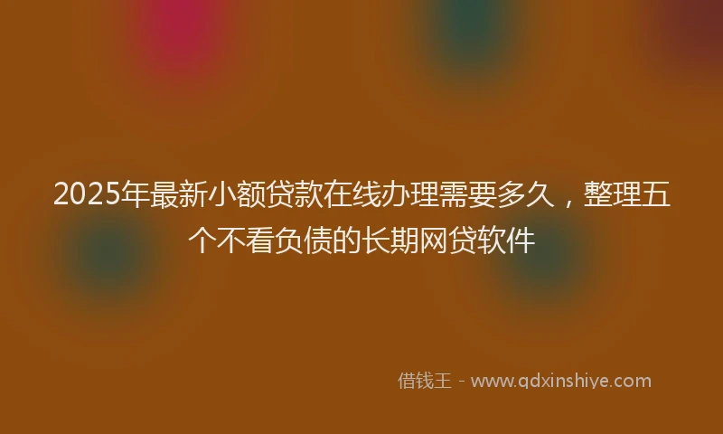 2025年最新小额贷款在线办理需要多久，整理五个不看负债的长期网贷软件