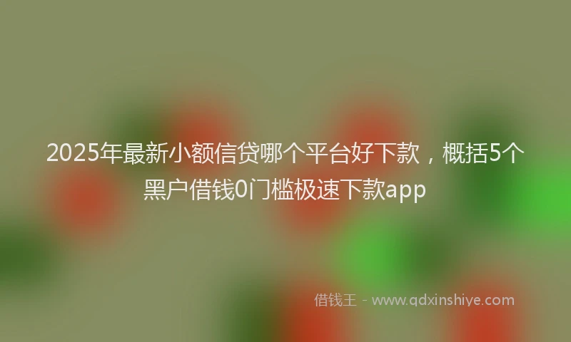 2025年最新小额信贷哪个平台好下款，概括5个黑户借钱0门槛极速下款app