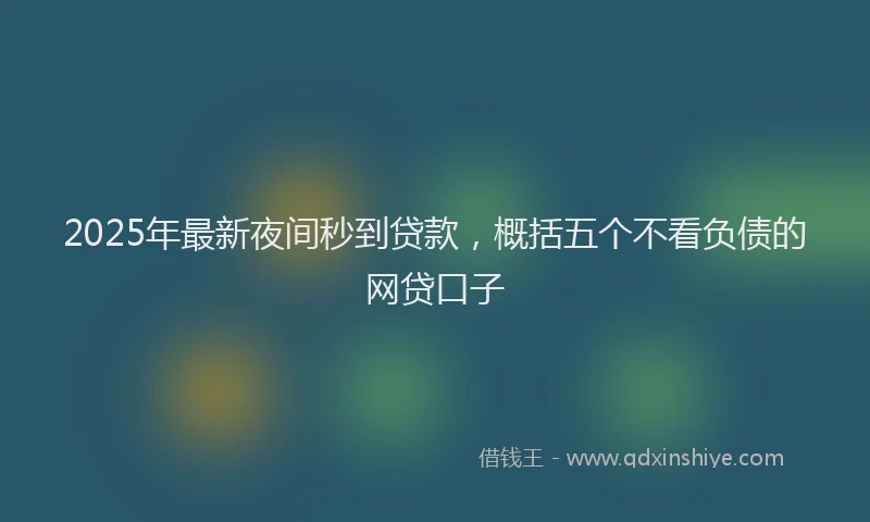 2025年最新夜间秒到贷款，概括五个不看负债的网贷口子