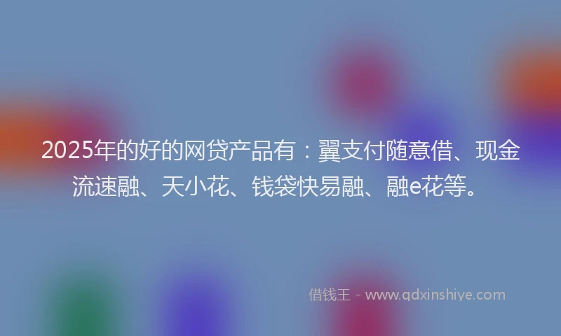 2025年的好的网贷产品有：翼支付随意借、现金流速融、天小花、钱袋快易融、融e花等。