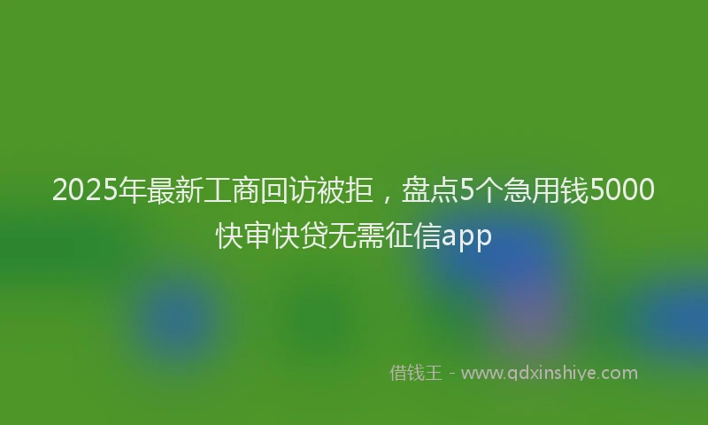 2025年最新工商回访被拒，盘点5个急用钱5000快审快贷无需征信app
