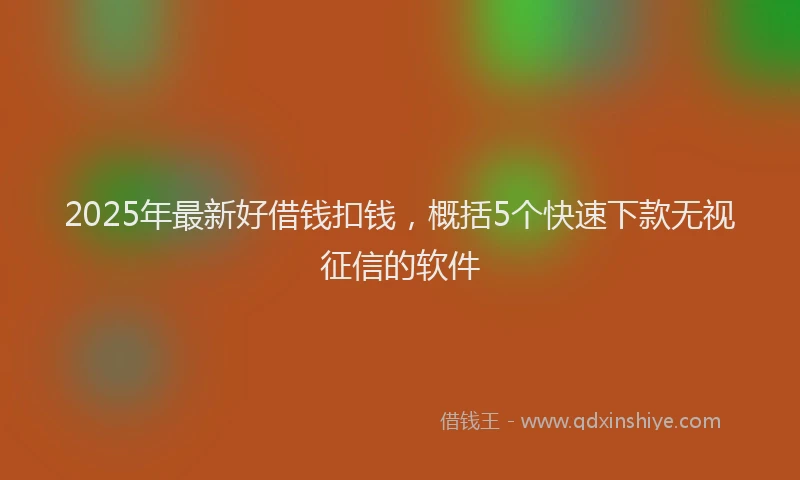2025年最新好借钱扣钱，概括5个快速下款无视征信的软件