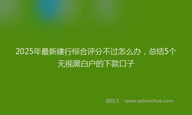 2025年最新建行综合评分不过怎么办，总结5个无视黑白户的下款口子