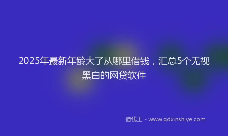 2025年最新年龄大了从哪里借钱，汇总5个无视黑白的网贷软件