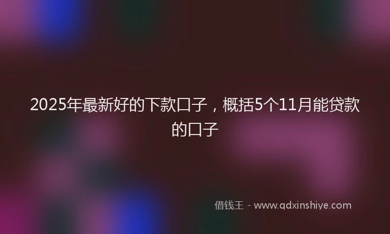 2025年最新好的下款口子，概括5个11月能贷款的口子