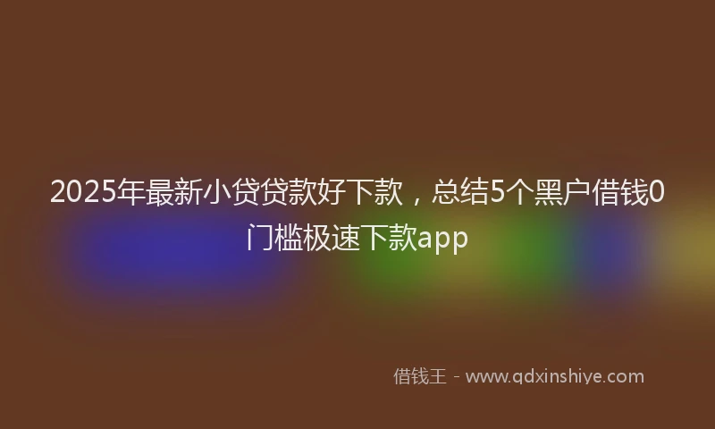 2025年最新小贷贷款好下款，总结5个黑户借钱0门槛极速下款app