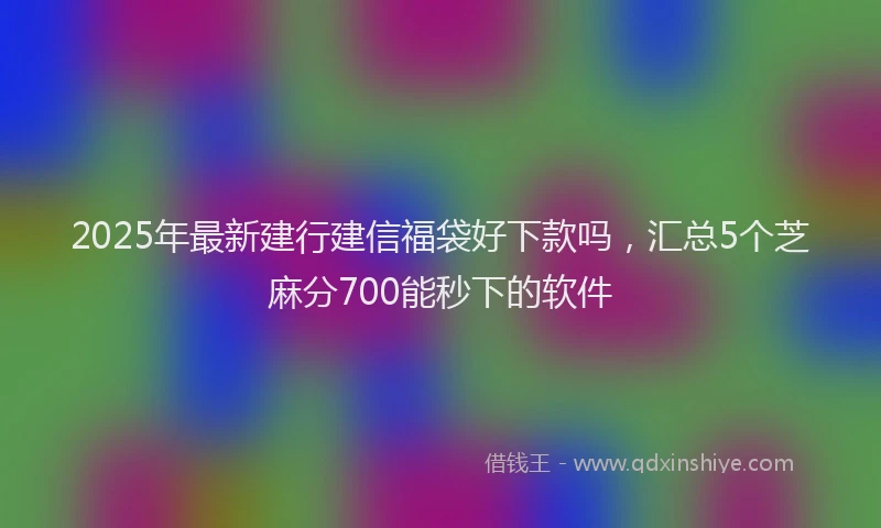 2025年最新建行建信福袋好下款吗，汇总5个芝麻分700能秒下的软件